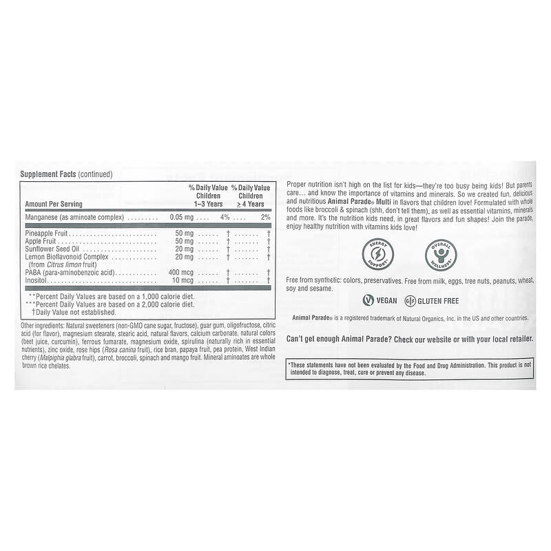 NaturesPlus, Animal Parade, Children's Chewable Supplement, Watermelon, 180 Animal-Shaped Tablets 97467299931