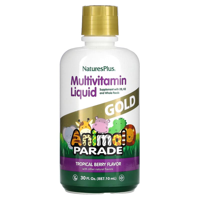 NaturesPlus Animal Parade Gold Multivitamin Liquid Tropical Berry 30 fl oz (887.1 ml) 97467299016