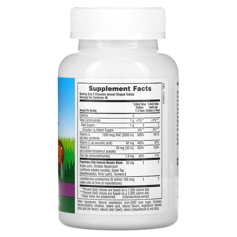 NaturesPlus, Animal Parade, Kids Immune Booster,  Tropical Berry, 90 Animal-Shaped Tablets 97467299788