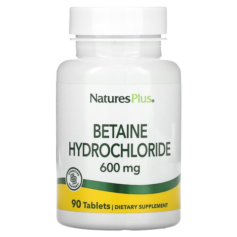 NaturesPlus Betaine Hydrochloride 600 mg 90 Tablets 97467043701
