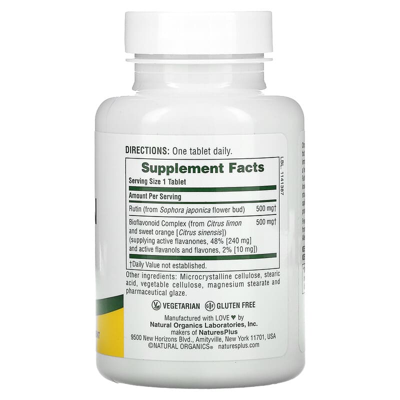 NaturesPlus, Biorutin, 1000 mg, 90 Tablets 97467025615
