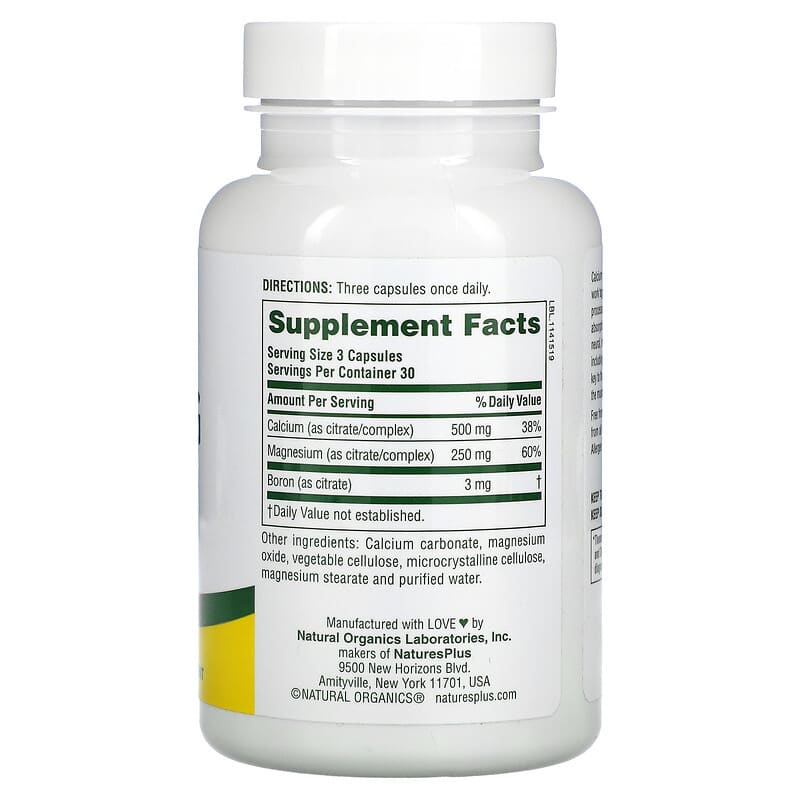 NaturesPlus, Cal/Mag Citrate, 90 Capsules 97467033696