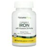 NaturesPlus Chewable Iron with Vitamin C and Herbs Cherry 90 Tablets 97467034211