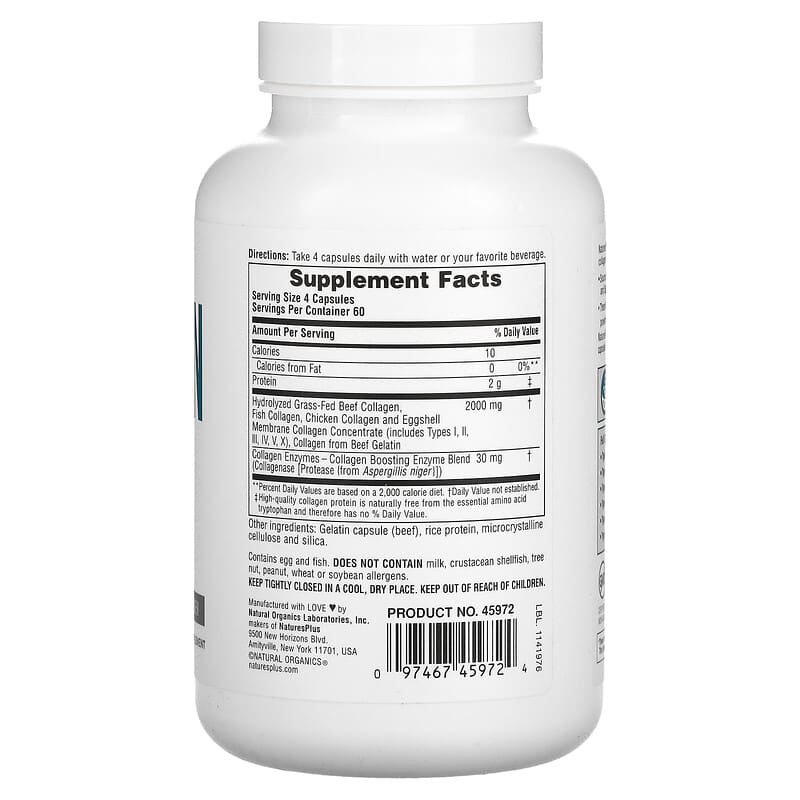 NaturesPlus, Collagen Peptides, 240 Capsules 97467459724