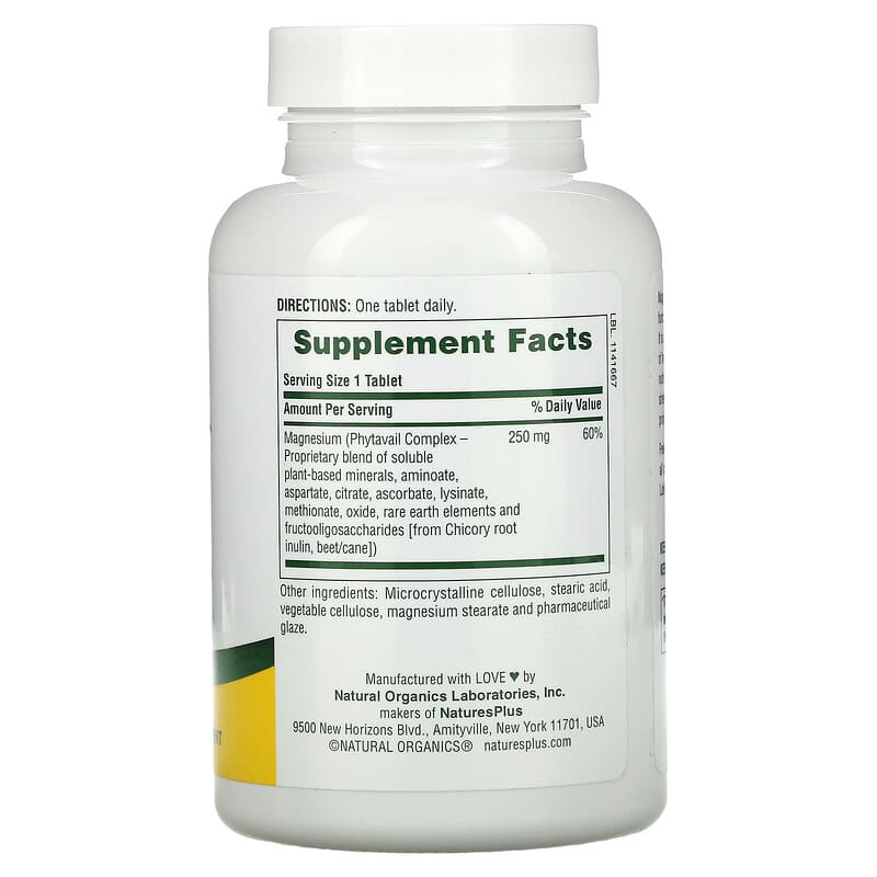 NaturesPlus, Dyno-Mins, Magnesium, 250 mg, 90 Tablets 97467366619