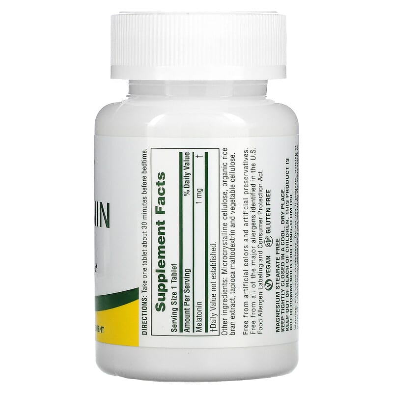 NaturesPlus, Fast Acting Melatonin, 1 mg, 90 Tablets 97467476240