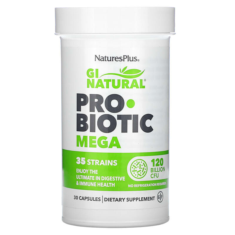 NaturesPlus GI Natural Probiotic Mega 120 Billion CFU 30 Capsules 97467439023