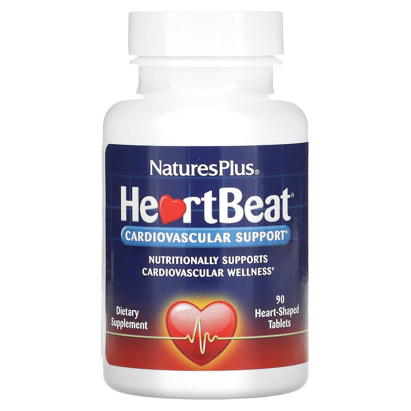 NaturesPlus HeartBeat Cardiovascular Support 90 Heart-Shaped Tablets 97467474215