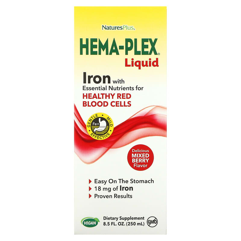 NaturesPlus Hema-Plex Liquid Mixed Berry 8.5 fl oz (250 ml) 97467376878