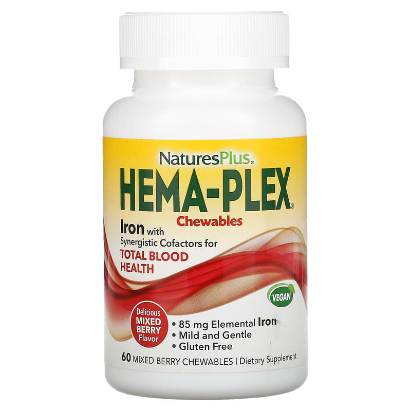 NaturesPlus Hema-Plex Mixed Berry 60 Chewables 97467037687
