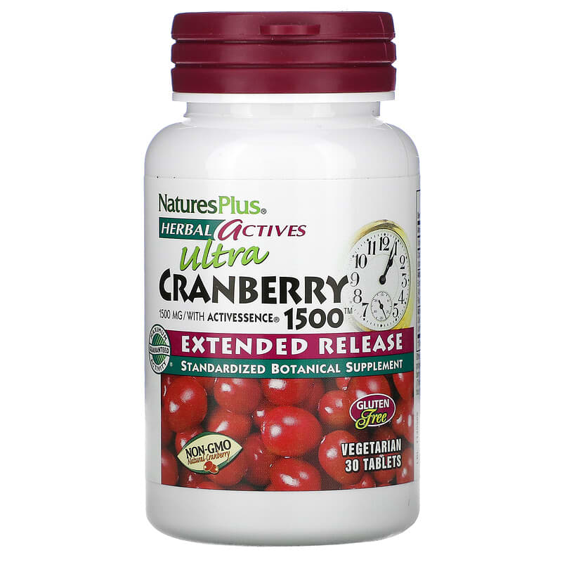NaturesPlus Herbal Actives Ultra Cranberry 1500 1,500 mcg 30 Tablets 97467073166