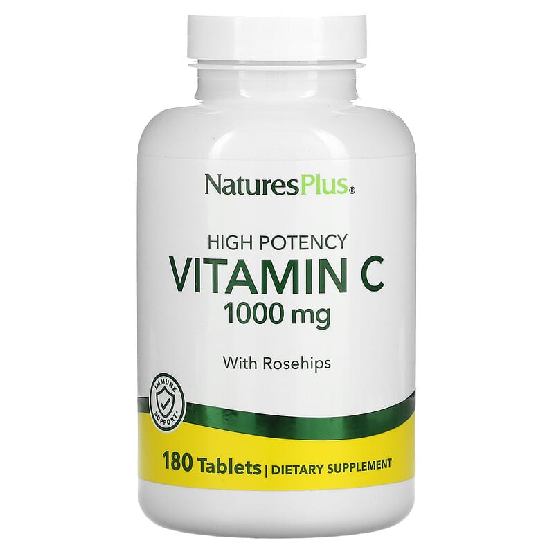 NaturesPlus High Potency Vitamin C With Rosehips  1,000 mg 180 Tablets 97467022904