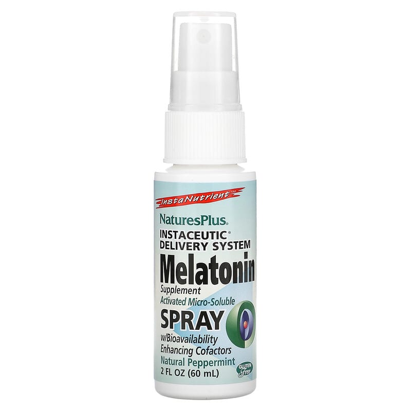 NaturesPlus InstaNutrient Melatonin Spray Natural Peppermint 2 fl oz (60 ml) 97467047624