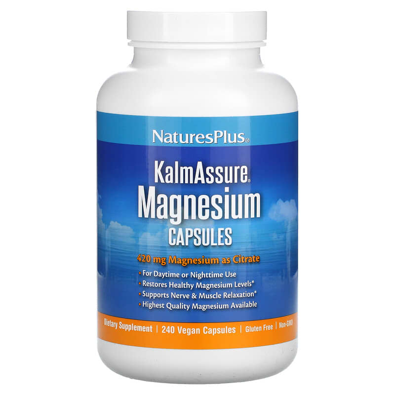 NaturesPlus KalmAssure Magnesium 105 mg 240 Vegan Capsules 97467336032