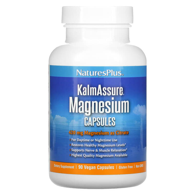 NaturesPlus KalmAssure Magnesium 140 mg 90 Vegan Capsules 97467336025