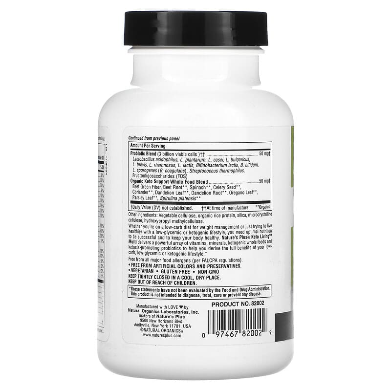 NaturesPlus, Keto Living, Daily Multi, 90 Capsules 97467820029