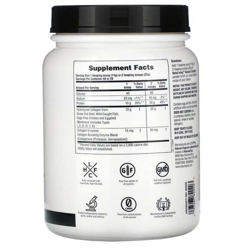 NaturesPlus, Keto Living, Natural Collagen, 1.36 lbs (616 g) 97467820203