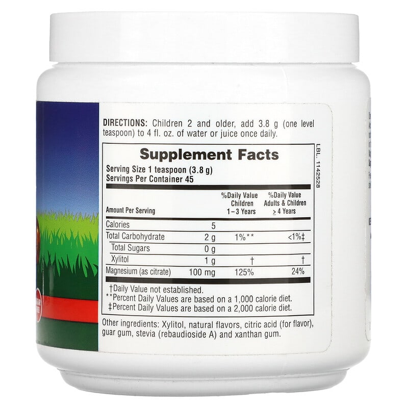 NaturesPlus, Mag Kidz, Animal Parade, Children's Magnesium Powder Supplement, Cherry, 0.38 lb (171 g) 97467299436