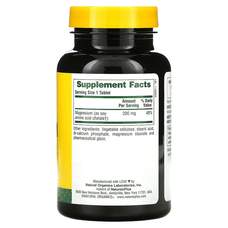 NaturesPlus, Magnesium, 200 mg, 90 Tablets 97467033504