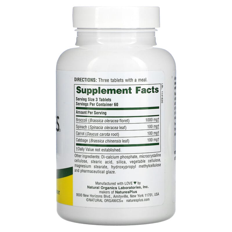 NaturesPlus, Mixed Vegetables, 180 Tablets 97467037786