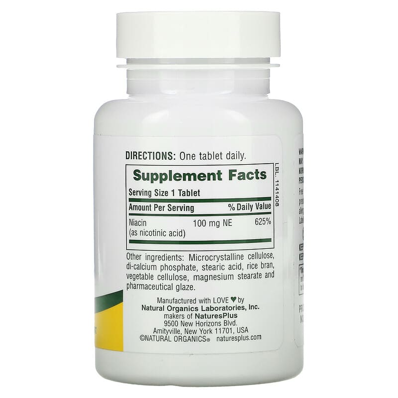 NaturesPlus, Niacin, 100 mg, 90 Tablets 97467018501