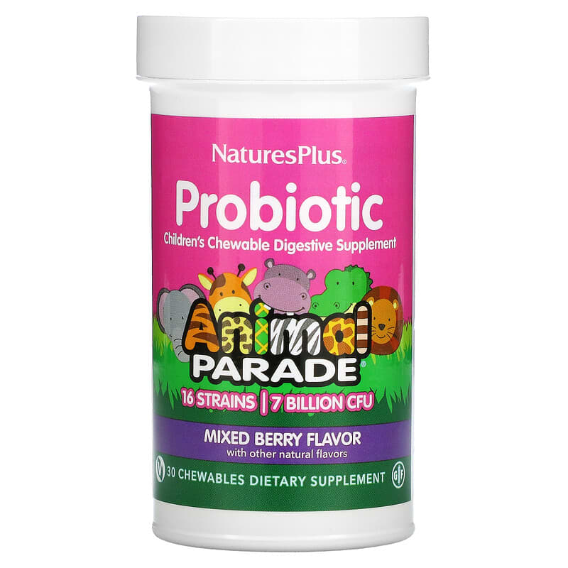 NaturesPlus Probiotic Children's Chewable Digestive Supplement Mixed Berry 30 Chewables 97467299443