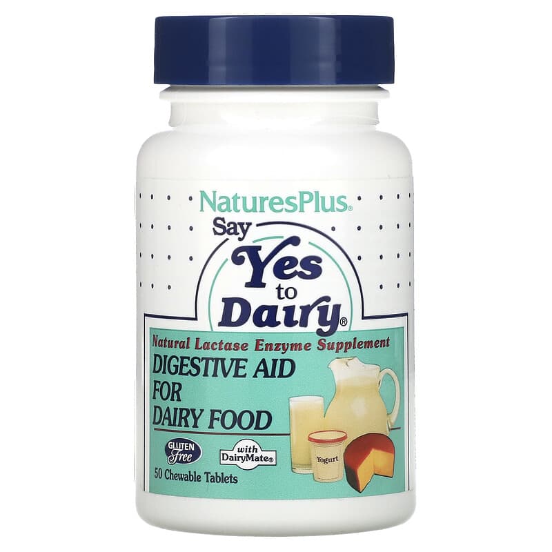 NaturesPlus Say Yes to Dairy Digestive Aid For Dairy Food 50 Chewable Tablets 97467044401