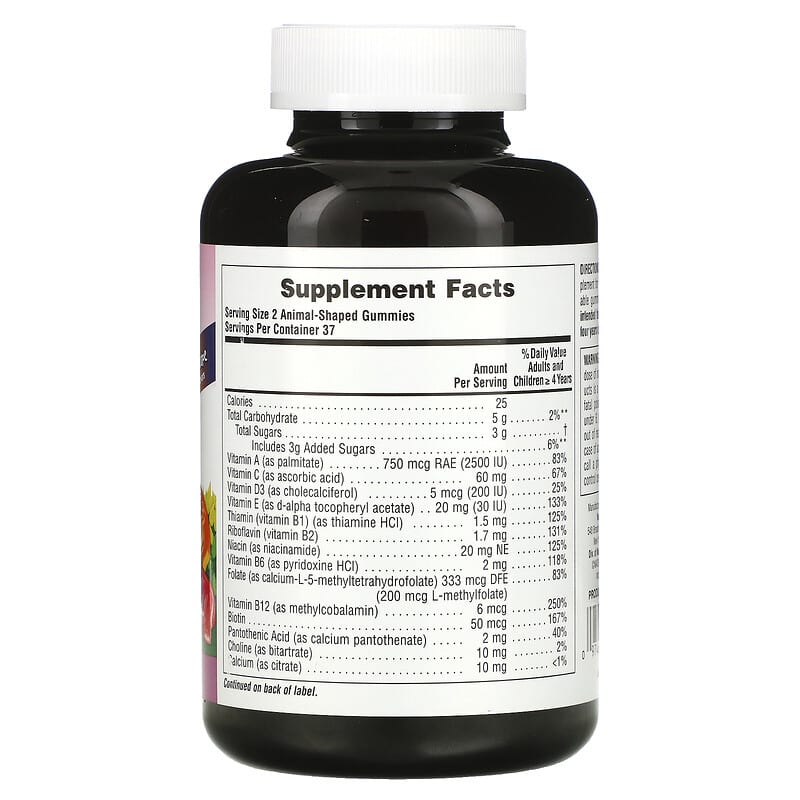 NaturesPlus, Source of Life, Animal Parade Gummies, Children's Chewable, Natural Assorted Flavors, 75 Animal-Shaped Gummies 97467299610