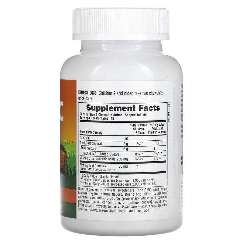 NaturesPlus, Source of Life, Animal Parade, Vitamin C,  Orange Juice, 90 Animal-Shaped Tablets 97467299986