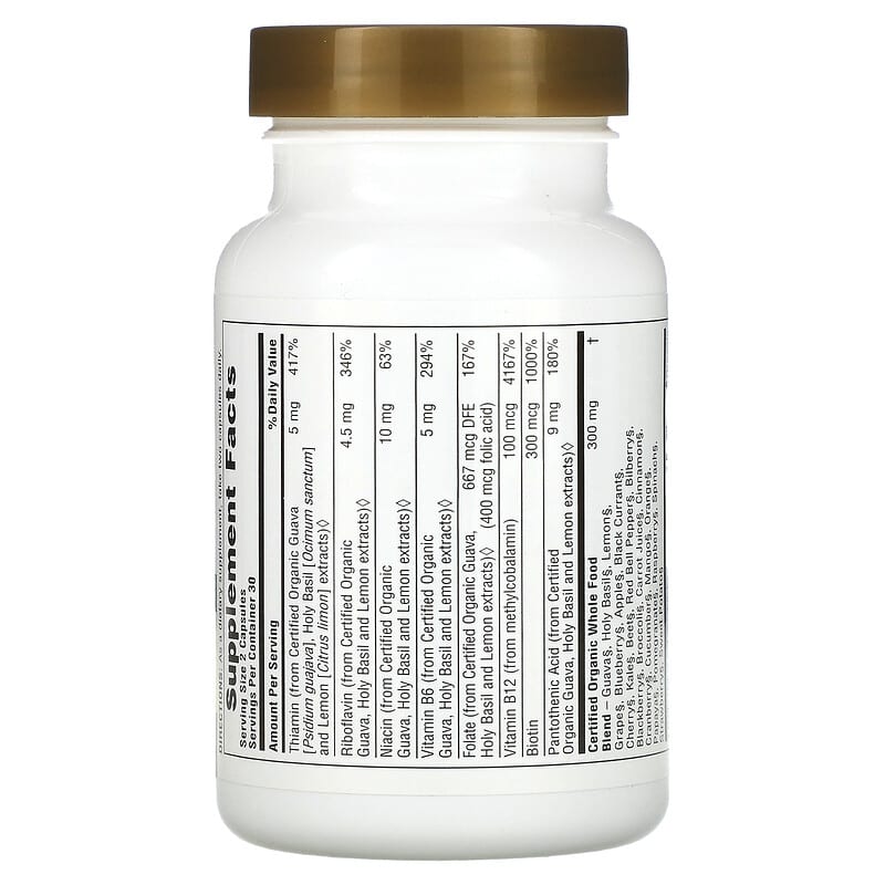 NaturesPlus, Source of Life Garden, Organic B-Complex, 60 Vegan Capsules 97467307322