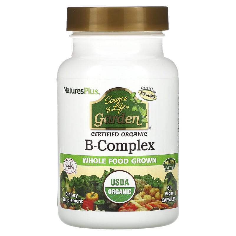 NaturesPlus Source of Life Garden Organic B-Complex 60 Vegan Capsules 97467307322
