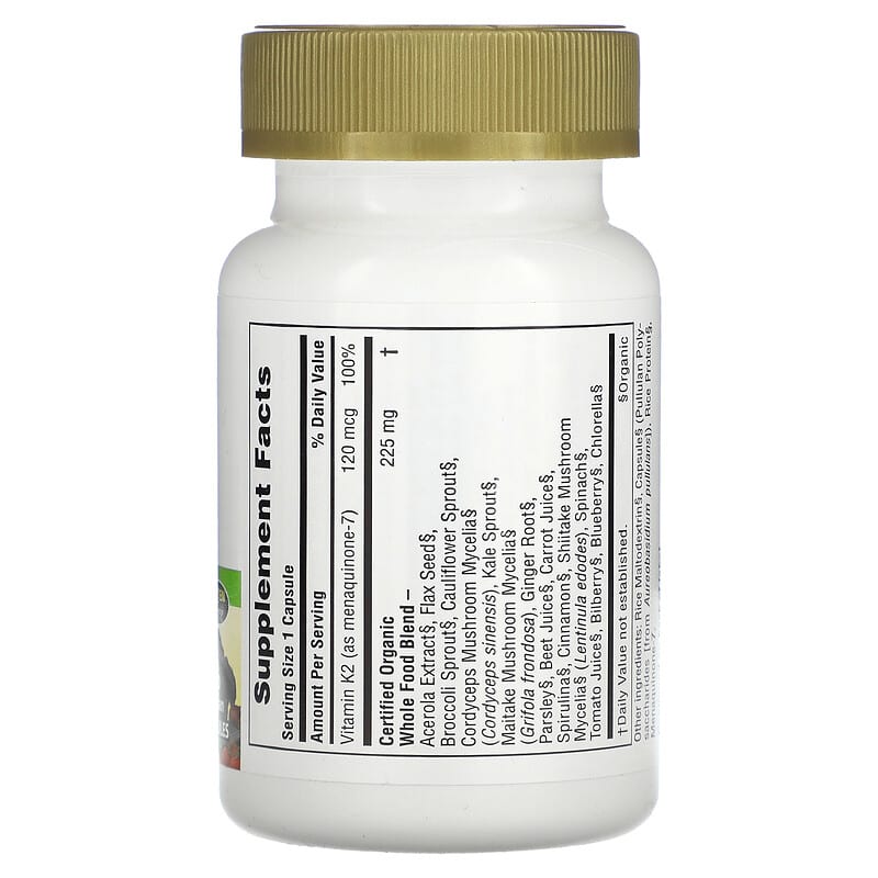 NaturesPlus, Source of Life, Garden, Organic Vitamin K2, 60 Vegan Caps 97467307377