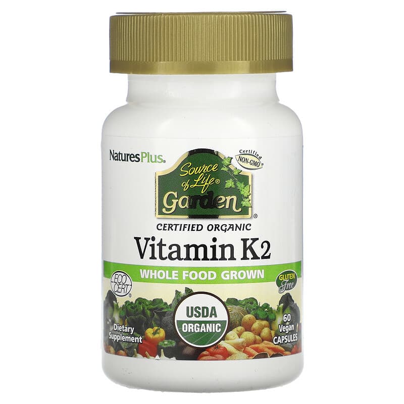 NaturesPlus Source of Life Garden Organic Vitamin K2 60 Vegan Caps 97467307377