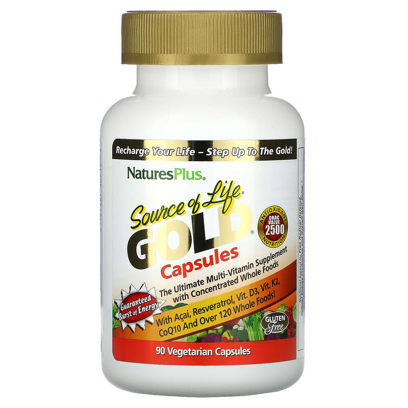 NaturesPlus Source of Life Gold Capsules 90 Vegetarian Capsules 97467307162