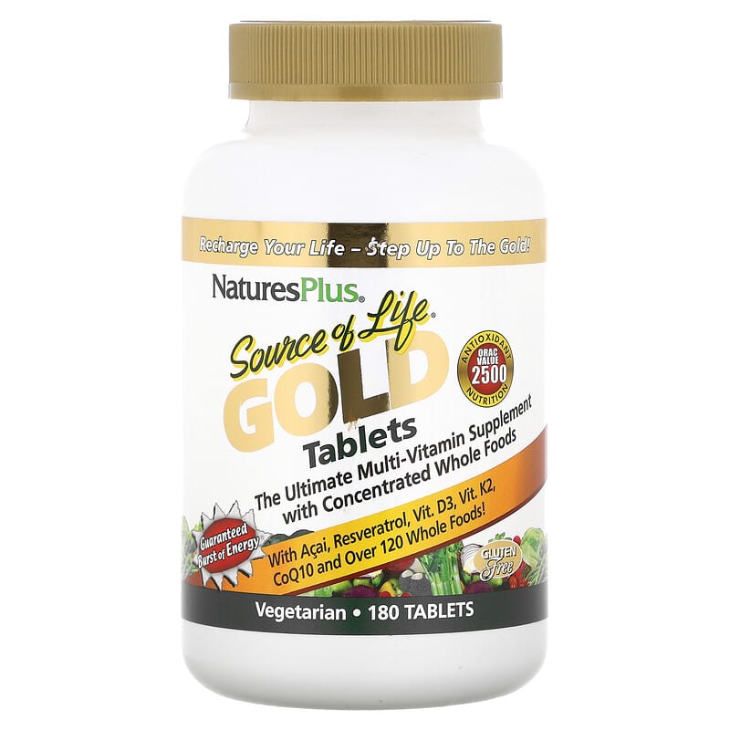 NaturesPlus Source Of Life Gold Tablets Ultimate Multi-Vitamin Supplement 180 Tablets 97467307124