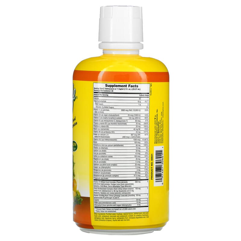 NaturesPlus, Source of Life, Liquid Multi-Vitamin & Mineral Supplement with Whole Food Concentrates, Tropical Fruit, 30 fl oz (887.10 ml) 97467306011