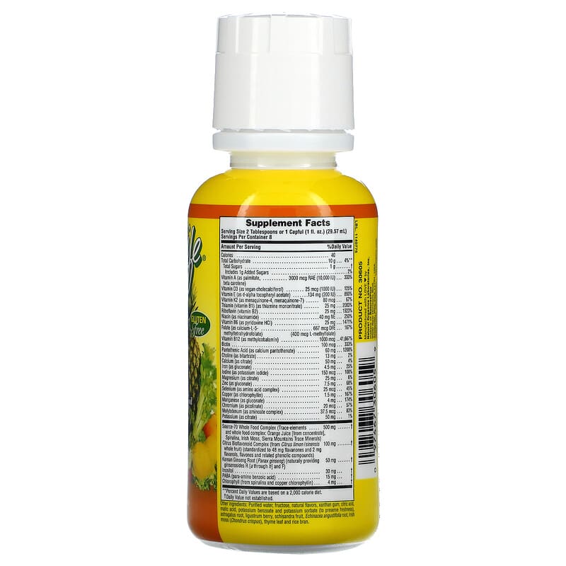 NaturesPlus, Source Of Life, Multi-Vitamin & Mineral Supplement Liquid, Tropical Fruit, 8 fl oz (236.56 ml) 97467306059