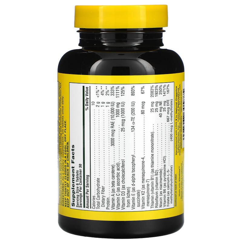 NaturesPlus, Source of Life, Multi-Vitamin & Mineral Supplement, No Iron, 180 Tablets 97467305885