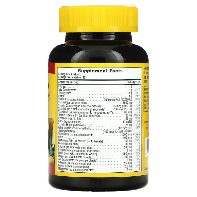 NaturesPlus, Source of Life, Multi-Vitamin & Mineral Supplement with Whole Food Concentrates, 180 Tablets 97467305830