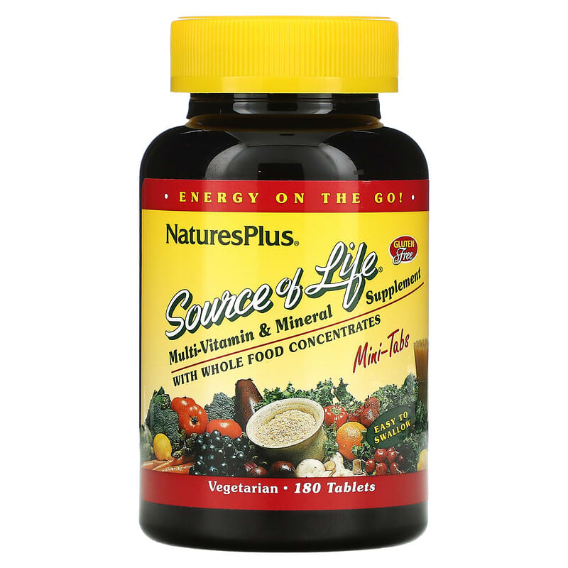 NaturesPlus Source of Life Multi-Vitamin & Mineral Supplement with Whole Food Concentrates 180 Tablets 97467305830