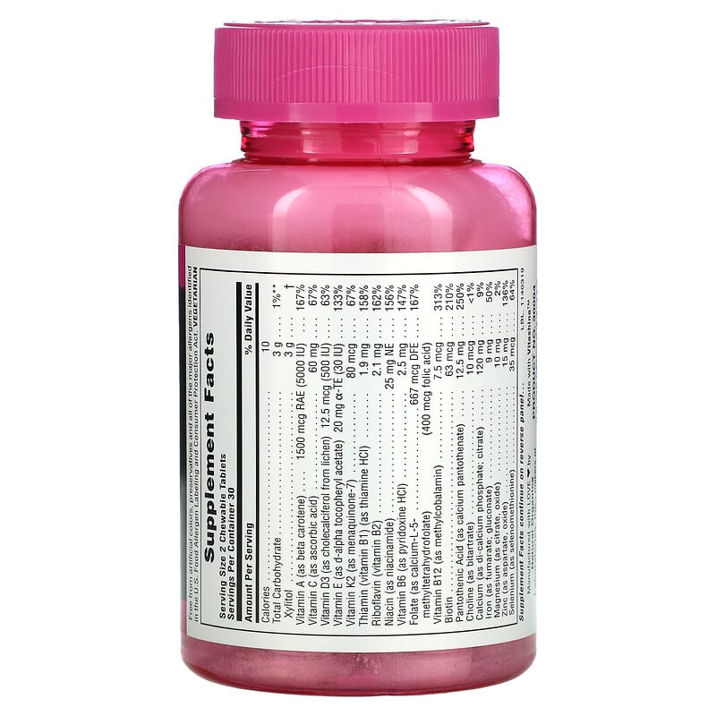 NaturesPlus, Source of Life, Power Teen, For Her, Sugar Free, Natural Wild Berry , 60 Chewable Tablets 97467300040