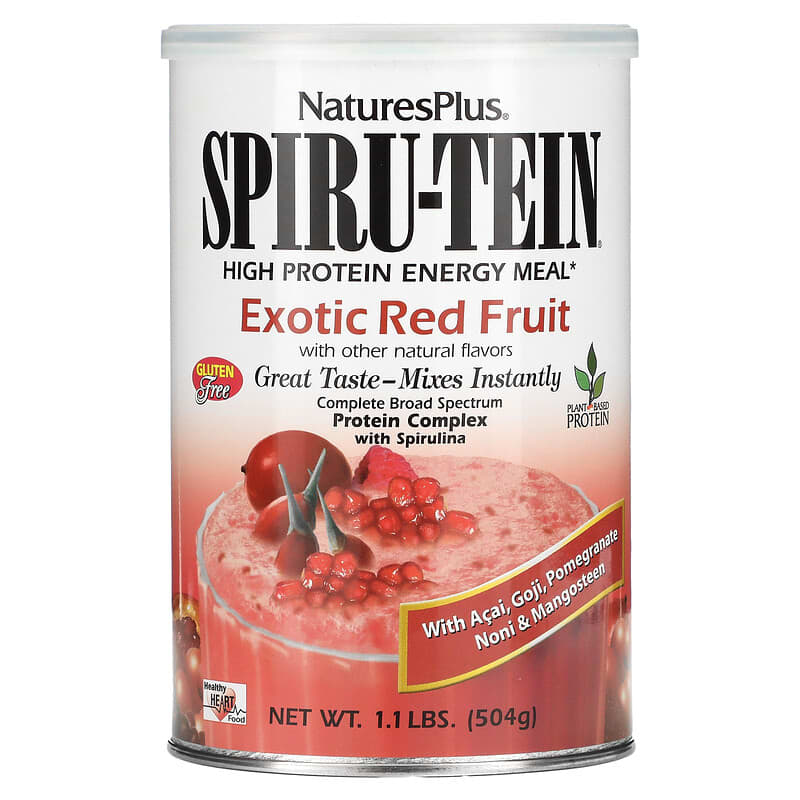NaturesPlus Spiru-Tein High Protein Energy Meal Exotic Red Fruit 1.1 lbs (504 g) 97467459229
