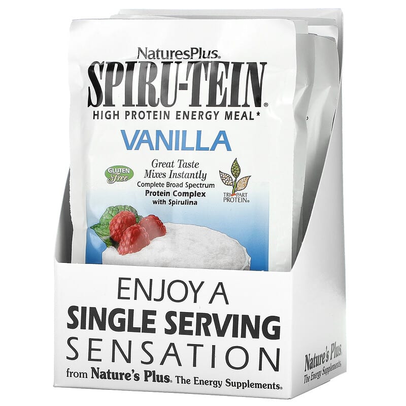 NaturesPlus Spiru-Tein High Protein Energy Meal Vanilla 8 Packets 1.2 oz (34 g) Each 97467958210