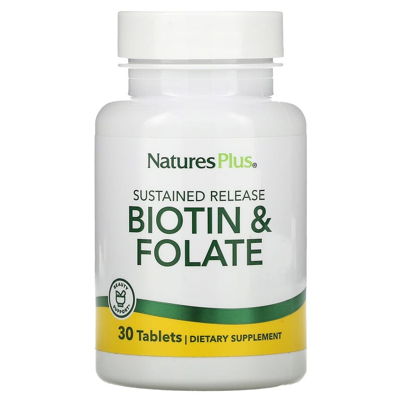 NaturesPlus Sustained Release Biotin & Folate 30 Tablets 97467017924