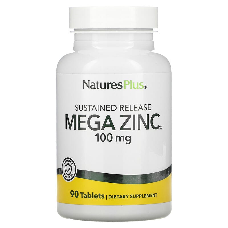 NaturesPlus Sustained Release Mega Zinc 100 mg 90 Tablets 97467036604