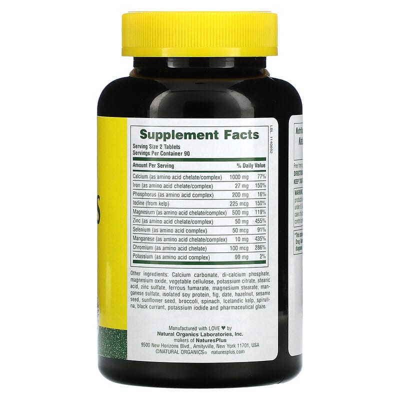 NaturesPlus, Ultra-Mins, Multiple Mineral with Whole Foods, 180 Tablets 97467033016
