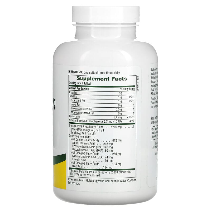 NaturesPlus, Ultra Omega 3/6/9, 120 Softgels 97467039698
