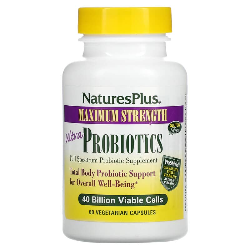 NaturesPlus Ultra Probiotics Maximum Strength 40 Billion 60 Vegetarian Capsules 97467043855