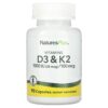NaturesPlus Vitamin D3 & K2 90 Capsules 97467010437