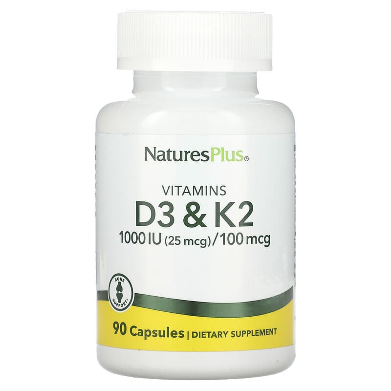 NaturesPlus Vitamin D3 & K2 90 Capsules 97467010437